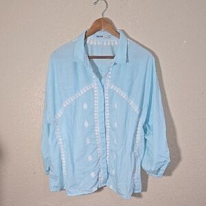 Khaadi Light Blue Embroidered Blouse